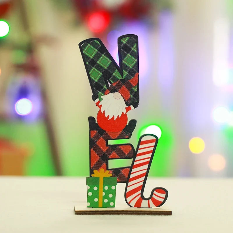Wood Sign Noel Tabletop Santa & Gift Motifs