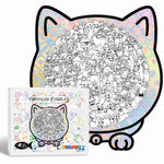 Wooden Jigsaw Puzzle Cat-Shaped 1008 Pieces Display Frame