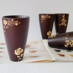 Wooden Mug Floral Pattern Design