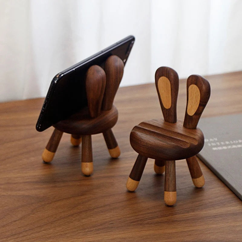 Wooden Phone Holder Universal Compact Desk Stand