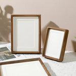 Wooden Photo Frame Handcrafted Rounded Corners Natural Wood Grain