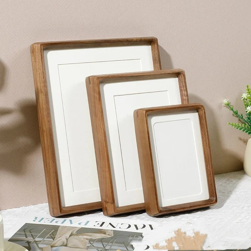 Wooden Photo Frame Natural Wood Rounded Corners Handcrafted Joinery