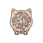 Wooden Puzzle Cat-Shaped 135 Pieces Morandi Colors