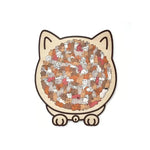 Wooden Puzzle Cat-Shaped 135 Pieces Morandi Colors