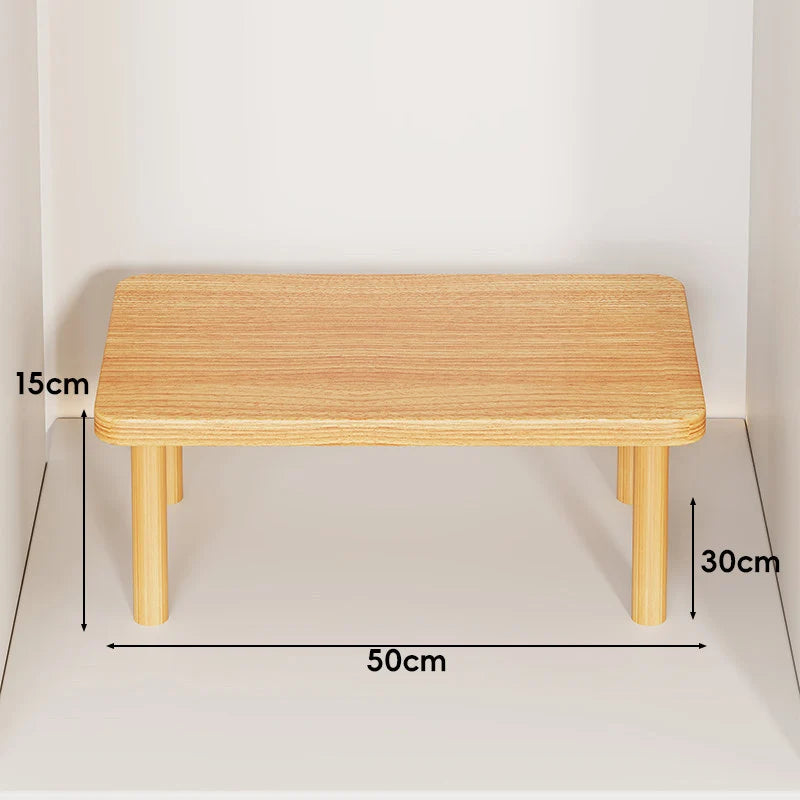 Wooden Riser Table Solid Wood Adjustable Height Removable Legs