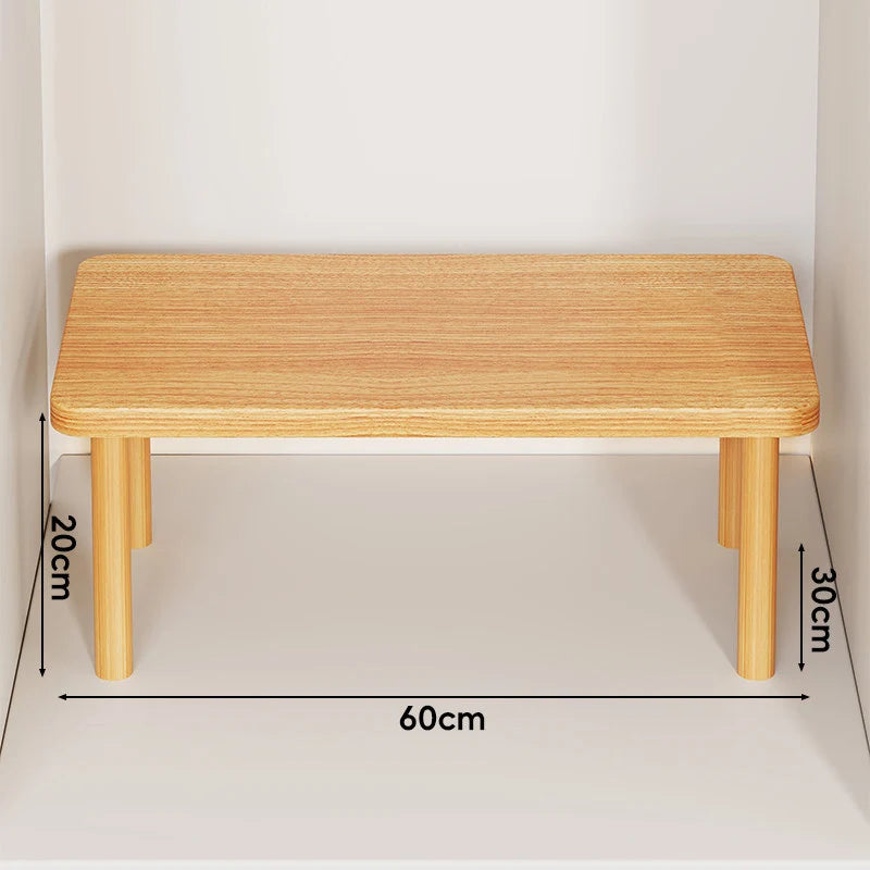Wooden Riser Table Solid Wood Adjustable Height Removable Legs
