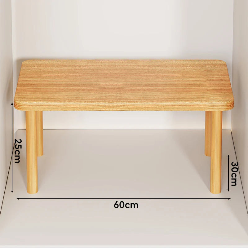 Wooden Riser Table Solid Wood Adjustable Height Removable Legs