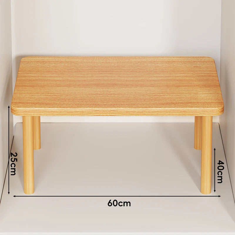 Wooden Riser Table Solid Wood Adjustable Height Removable Legs