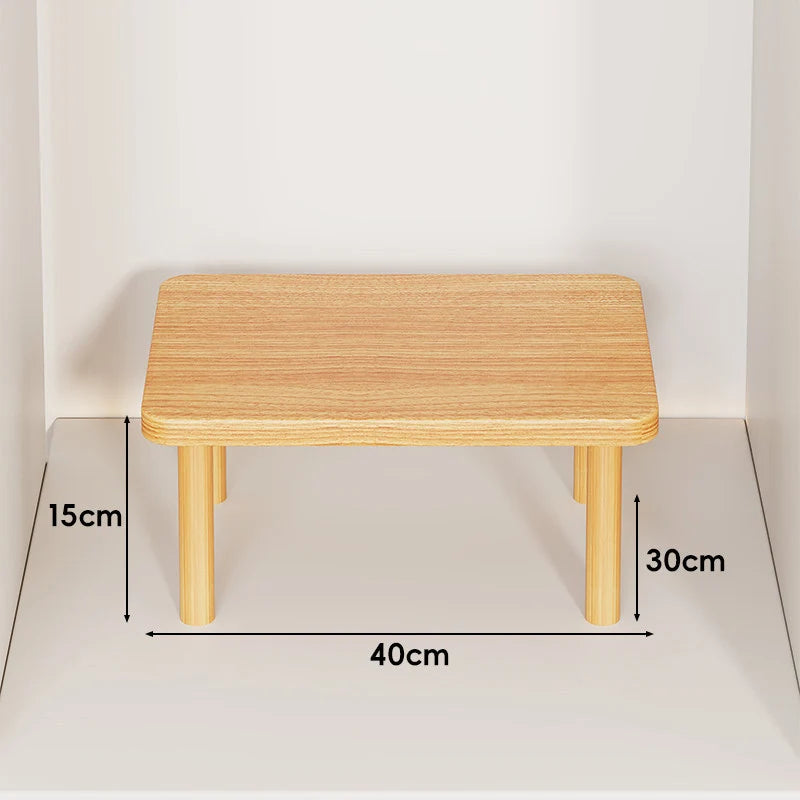 Wooden Riser Table Solid Wood Adjustable Height Removable Legs