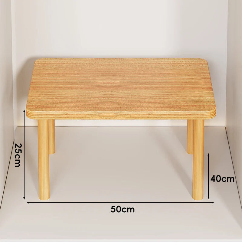 Wooden Riser Table Solid Wood Adjustable Height Removable Legs