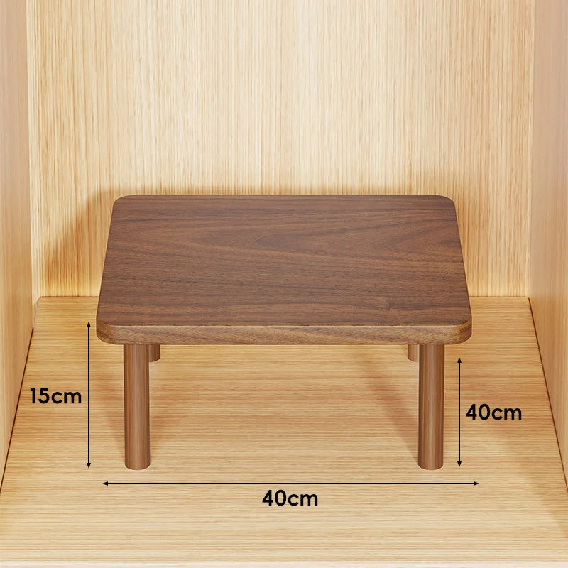 Wooden Riser Table Solid Wood Adjustable Height Removable Legs