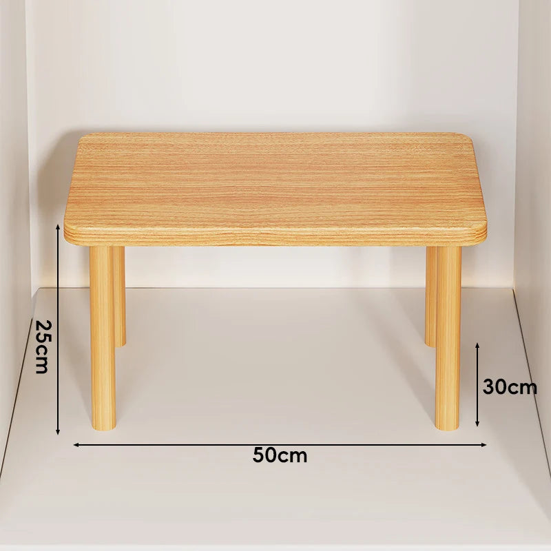 Wooden Riser Table Solid Wood Adjustable Height Removable Legs