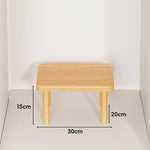 Wooden Riser Table Solid Wood Adjustable Height Removable Legs