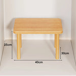 Wooden Riser Table Solid Wood Adjustable Height Removable Legs