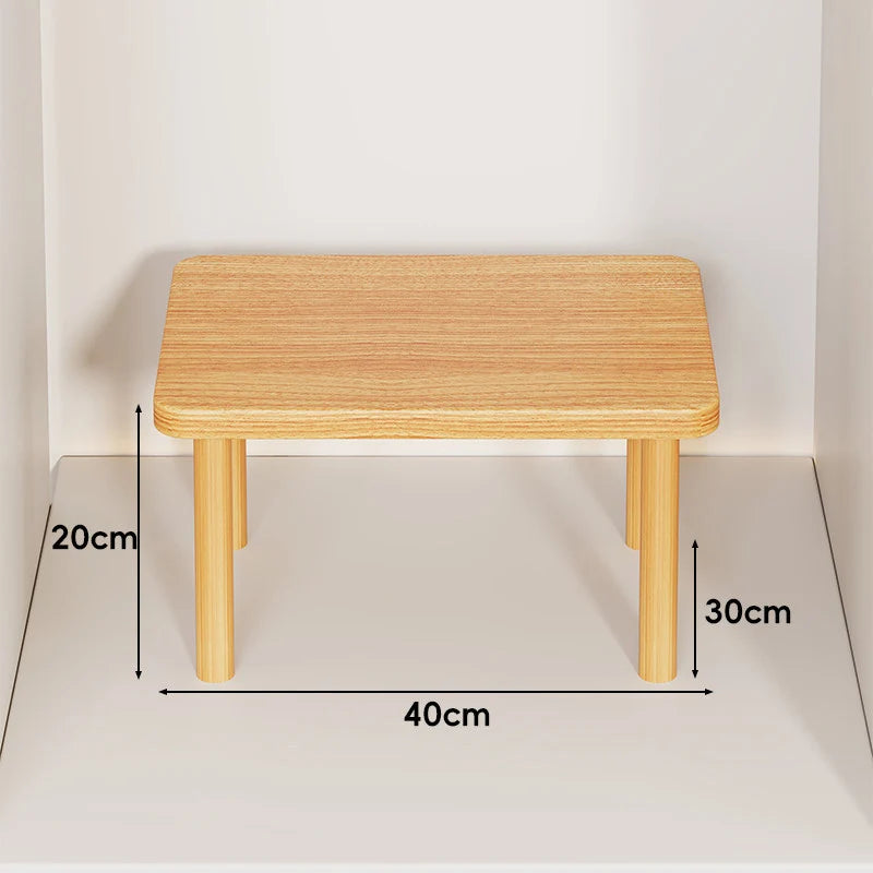 Wooden Riser Table Solid Wood Adjustable Height Removable Legs
