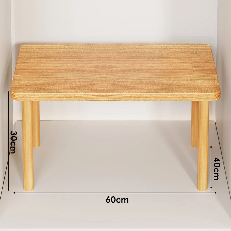 Wooden Riser Table Solid Wood Adjustable Height Removable Legs