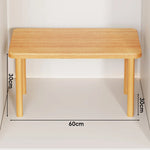 Wooden Riser Table Solid Wood Adjustable Height Removable Legs