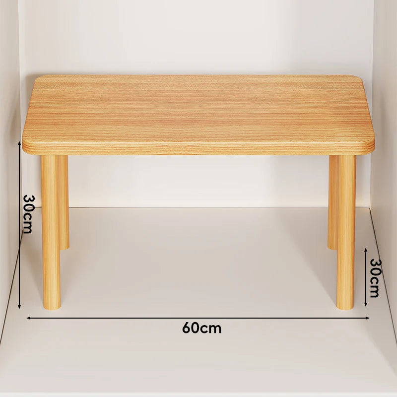 Wooden Riser Table Solid Wood Adjustable Height Removable Legs