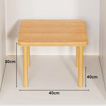 Wooden Riser Table Solid Wood Adjustable Height Removable Legs