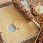 Wooden Rolling Pin Embossed Pattern Design for Cookies