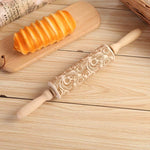 Wooden Rolling Pin Embossed Pattern Design for Cookies