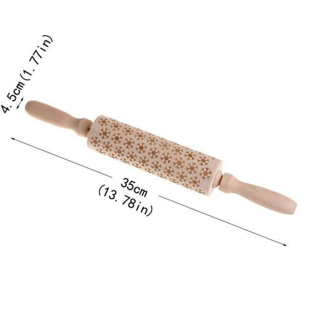 Wooden Rolling Pin Embossed Pattern Design for Cookies