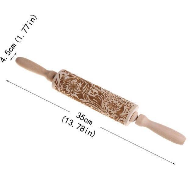 Wooden Rolling Pin Embossed Pattern Design for Cookies