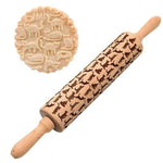 Wooden Rolling Pin Embossed Pattern Design for Cookies