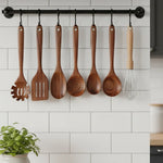 Wooden Utensil Set Teak Hardwood 10-Piece Cookware-Safe