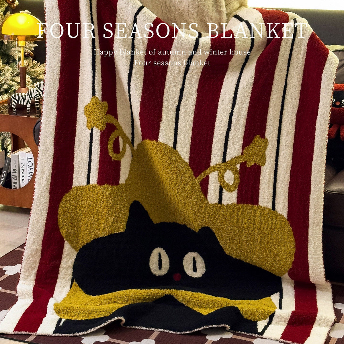 Wool Blanket Fluffy Soft Cartoon Designs Lightweight
