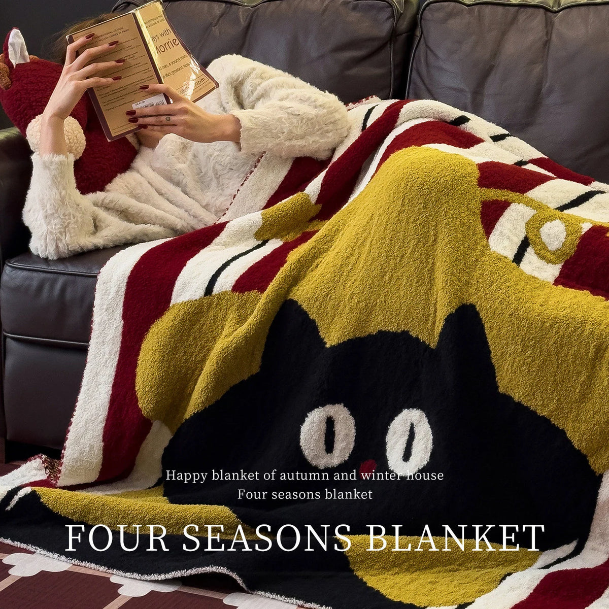 Wool Blanket Fluffy Soft Cartoon Designs Lightweight