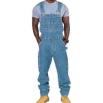 Work Bib Overalls Denim Loose Fit Multi-Pocket Design