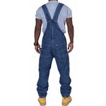 Work Bib Overalls Denim Loose Fit Multi-Pocket Design