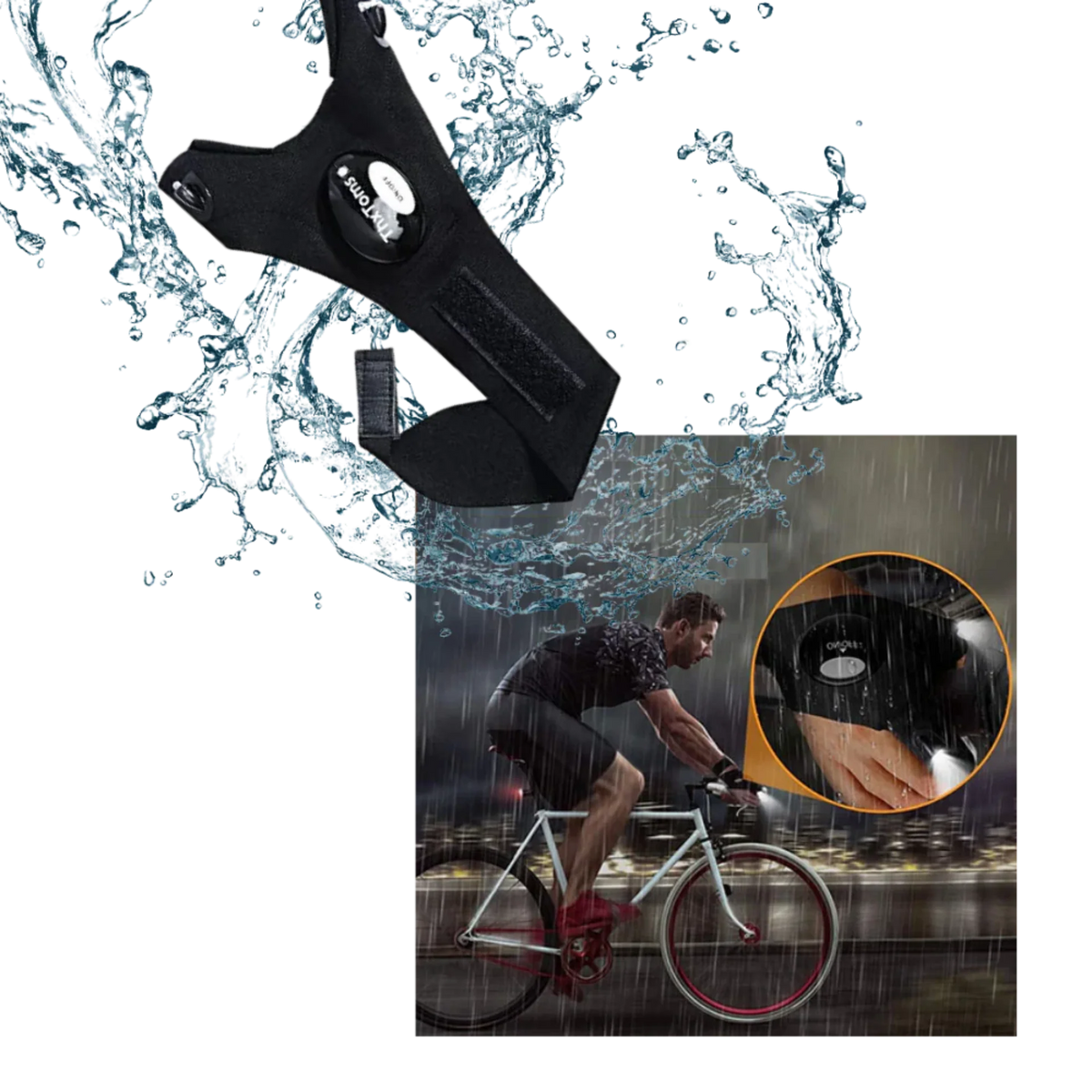 Work Gloves Built-In LED Lights Waterproof Cotton Blend