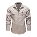 Work Shirt Cotton-Rich Canvas Button-Flap Chest Pockets