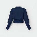 Wrap Blouse Crossover Front Adjustable Side Tie