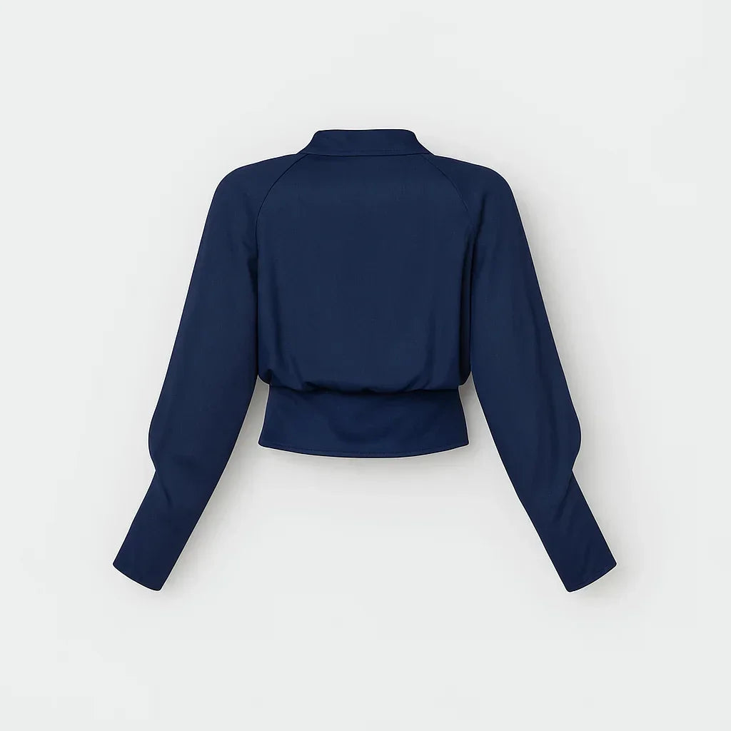 Wrap Blouse Crossover Front Adjustable Side Tie