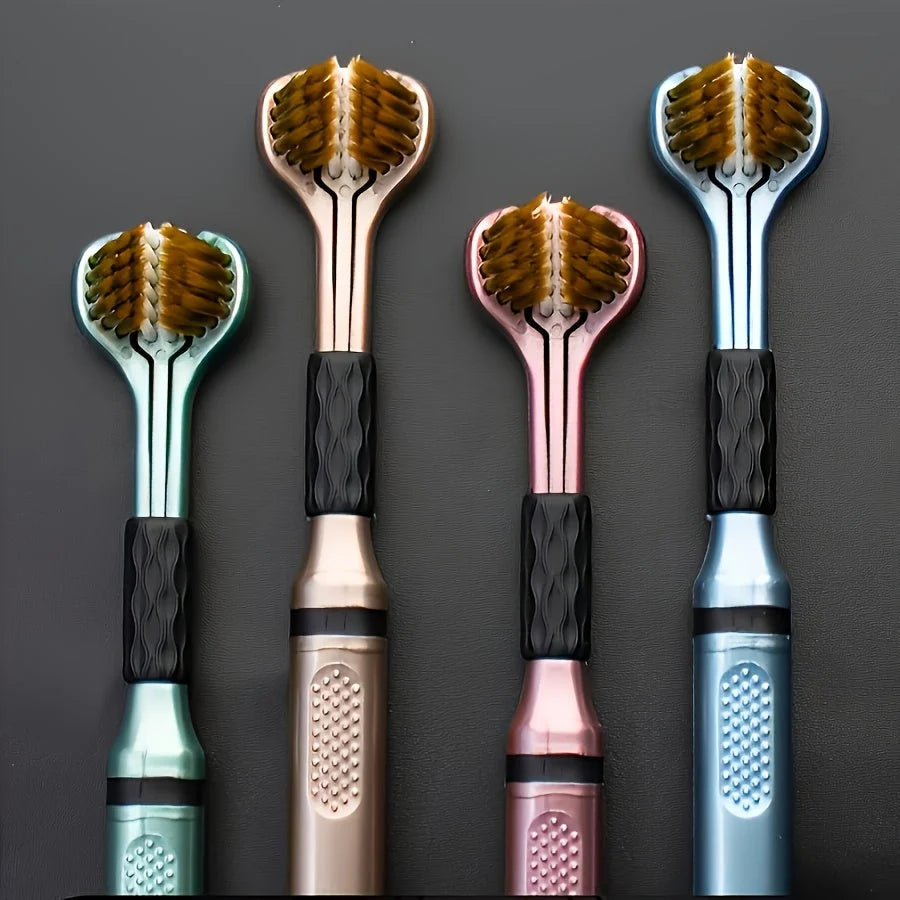 Wraparound Toothbrush Triple-Sided Ultrafine Bristles Gentle On Gums