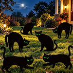Yard Signs Black Cat Glow-in-the-Dark Eyes Set of 6