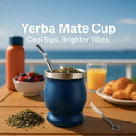Yerba Mate Cup Insulated Stainless Steel 8oz Woodgrain Finish