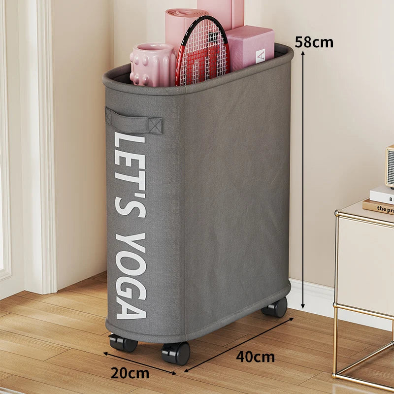 Yoga Mat Storage Cart Dual Compartments Locking Wheels