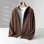 Zip Jacket Reversible Cashmere Wool Blend With Hood