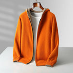 Zip Jacket Reversible Cashmere Wool Blend With Hood