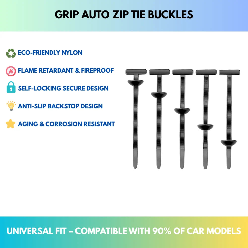 Zip Tie Buckles Reusable One-Touch Weather-Resistant Nylon