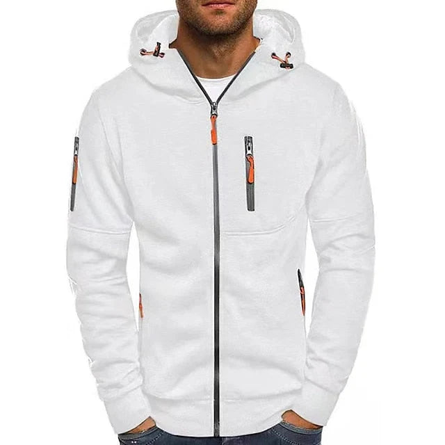 Zip-Up Hoodie Adjustable Hood Zippered Pockets