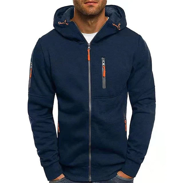 Zip-Up Hoodie Adjustable Hood Zippered Pockets