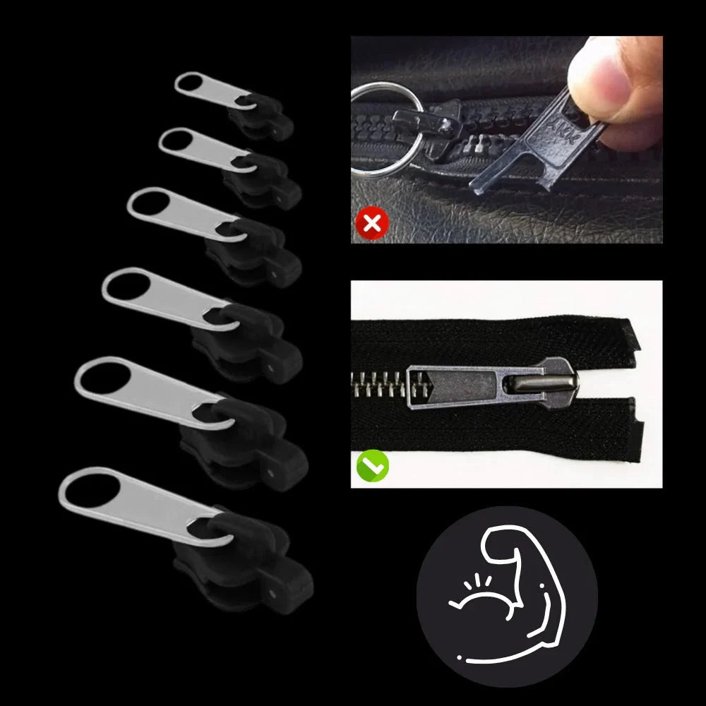 Zipper Pull Replacement Set Snap-On Tool-Free Set of 6