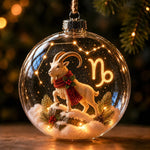 Zodiac Christmas Ornament Illuminated Globe Warm Golden Lights