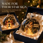 Zodiac Christmas Ornament Illuminated Globe Warm Golden Lights