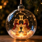 Zodiac Christmas Ornament Illuminated Globe Warm Golden Lights